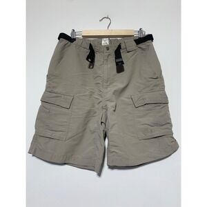 The North Face Mens Size M Tan Belted Utility Cargo Nylon Shorts Stained Wear